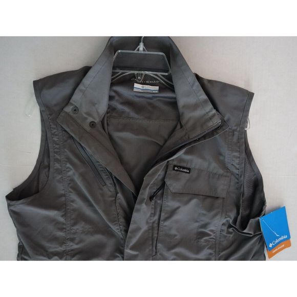 Columbia Men's Sz L Gray Omni-Shade Silver Ridge II Utility Pockets Vest - Picture 6 of 8